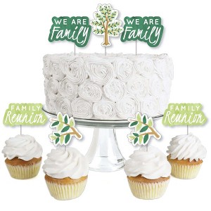 Big Dot of Happiness Family Tree Reunion - Dessert Cupcake Toppers - Family Gathering Party Clear Treat Picks - Set of 24 - 1 of 4