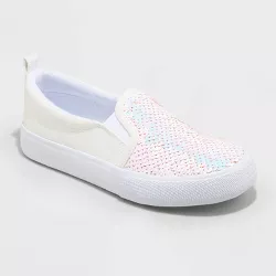 Girls' Aliki Flip Sequin Slip-On Sneakers - Cat & Jack™ White 2