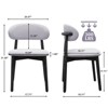 TOBILI Washed Blue Cotton-Linen Fabric Upholstered Dining Chair with Black Solid Wood Legs, Armless Chair Set of 2 for Kitchen, Restaurant, Living - 2 of 4