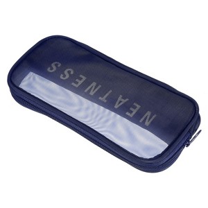 Unique Bargains Portable Zipper Mesh Toiletry Bag Cosmetic Bag for Home Travel Accessories - 1 of 3