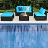 Tangkula 5PCS Cushioned Rattan Patio Conversation Set Outdoor Furniture Set w/ Ottoman - 4 of 4