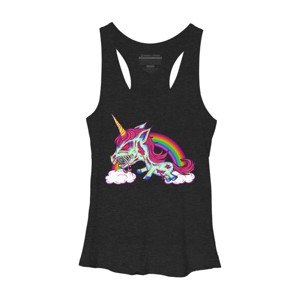 Women's Design By Humans Zombie Rainbow Unicorn By Dzuu Racerback Tank Top - 1 of 3