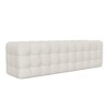 Alilang 46.30 inches Modern Tufted Upholstered Bench with Button Detailing and Sleek Design-White - 4 of 4