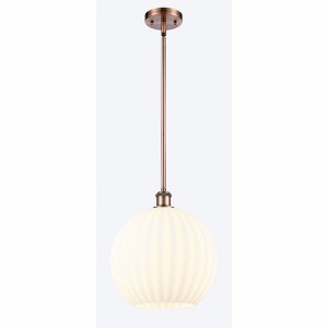 White Venetian - 1 Light Stem Hung Pendant In Modern Style-13.5 Inches Tall and 12 Inches Wide - 1 of 1