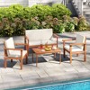 Tangkula 8 Pieces Patio Furniture Set, Acacia Wood Porch Chairs w/ Table - 4 of 4