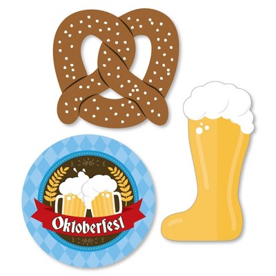 Big Dot of Happiness Oktoberfest - DIY Shaped Beer Festival Cut-Outs - 24 Count