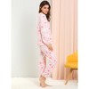 Allegra K Women's Winter Flannel Long Sleeve Nightwear Top and Pants Pajama Sets - 4 of 4