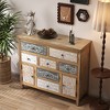 39.37" Wood Vintage Rustic 7-Drawer 2-Cabinet Accent Chest with Ample Storage, Sturdy Construction, and Multi-Room Functionality - 2 of 4