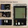 PAGED 24" Wall Mounted Bathroom Storage Cabinet Modern Medicine Cabinet with Mirror and Adjustable Shelves, Over Toilet Storage Unit for Room - 3 of 4