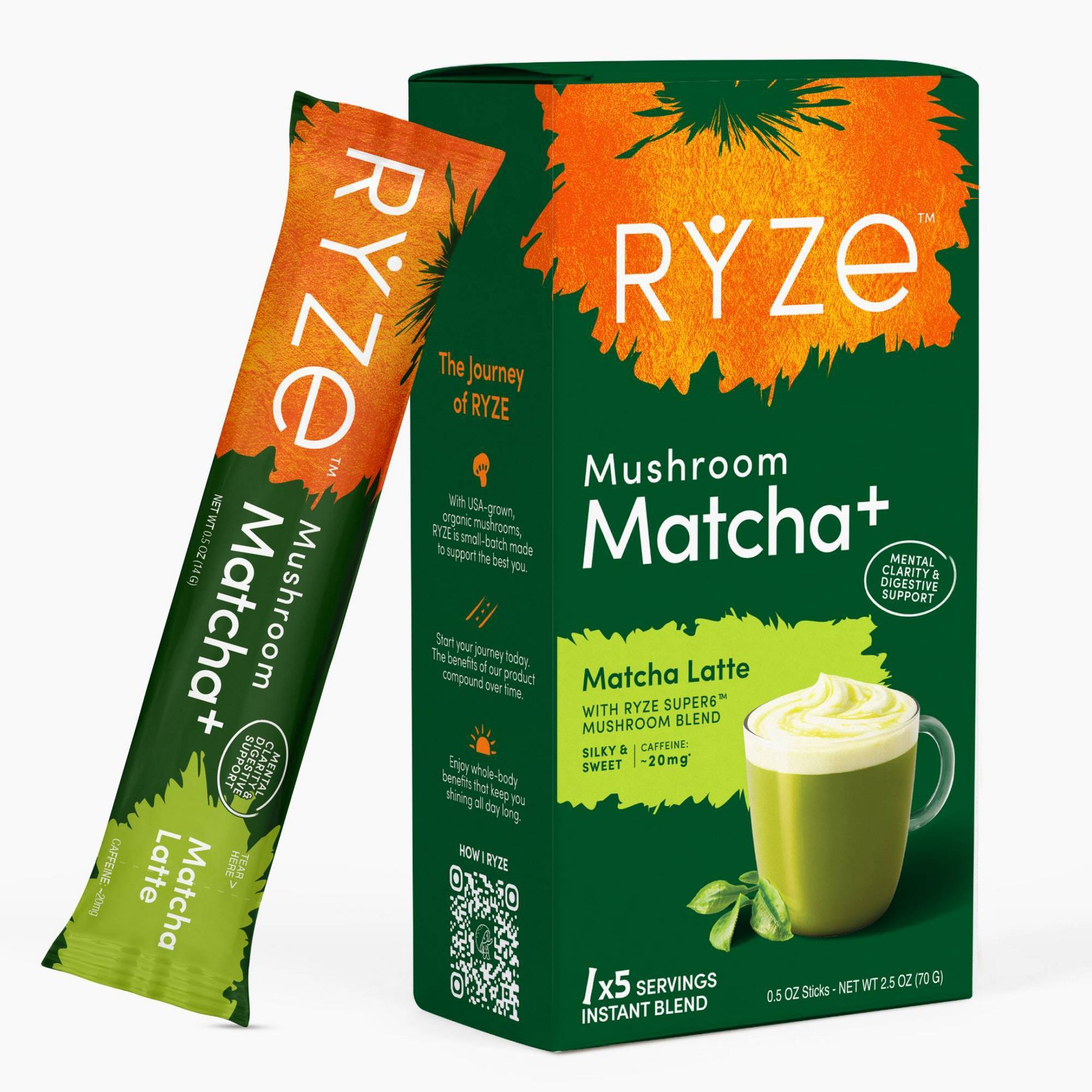 RYZE Matcha Latte Sticks - 5ct
