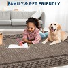 Acekool Checkered Rug - Soft Machine Washable & Non-Slip, Easy Care Low Profile Border Mat for Kitchen Hallway Door - 4 of 4