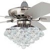 52" Casa Vieja Indoor Ceiling Fan with Light LED Dimmable Remote Brushed Nickel Silver Blades Crystal Ball Diamond Beads Living Room - image 3 of 4