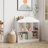 Coolmee Toy Storage Organizer, 5 Cubby Kids Bookshelf Bookcase, Toddlers Playhouse Cabinet, Wooden Cubby Storage Toy Shelf for Playroom, Nursery - 4 of 4