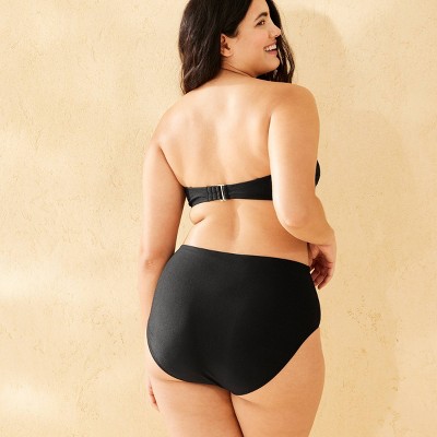 Shade & Shore Women's Metallic High Waist Full Coverage Bikini Bottom - Shade & Shore™ Black XS: Recycled Polyester, Spandex, High Rise, Pull-On — фото 5