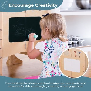 Guidecraft Classic Kitchen Helper Kids' Step Stool: Folding, Adjustable Kids Non-Slip Learning Toddler Tower with Safe Keepers - 1 of 4