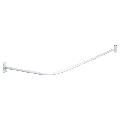 L-Shaped Aluminum Shower Rod White - Zenna Home