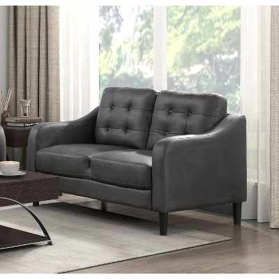 NicBex Couches for Living Room 1pc Modern Loveseat Sofa Microfiber Upholstered Sofa with Solid Wood Frame, Gray