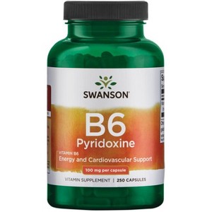 Swanson Vitamin B6 Pyridoxine 100 mg 250 Caps. - 1 of 2