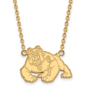 Black Bow Jewelry 14k Yellow Gold Plated Sterling Silver California State Fresno Bulldogs NCAA Necklace 18 Inch - 1 of 4