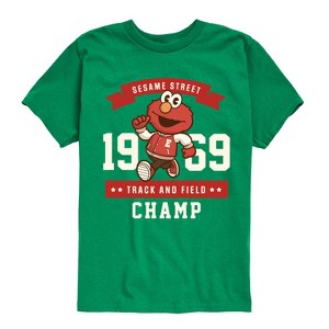 Boys' - Sesame Street - Elmo Track And Field Champ Short Sleeve Graphic T-Shirt - 1 of 4