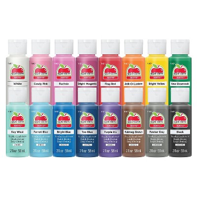 Apple Barrel Acrylic Paint Matte 2oz. 16-Piece Set (APPPROMOABIII)