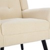 PAGED Modern Soft Leather Accent Chair Upholstered Living Room Chairs with Black Legs, Comfy Chair for Bedroom - 4 of 4