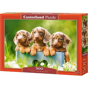 500 Piece Jigsaw Puzzle, Cute Dachshunds, Animal puzzle, Dogs, Puppies, Adult Puzzle, Castorland B-53605 - 1 of 4