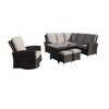 Courtyard Casual Cheshire 7 pc Chow Dining Recline Sectional Set with Swivel Glider and Ottomans - 4 of 4