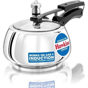Hawkins 2L Stainless Steel Contura Induction Compatible Pressure Cooker: Cool Touch Handle, Locking Lid, Hand Wash - 1 of 4