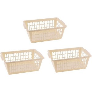 YBM HOME Plastic Perforated Storage Basket Bin Office Drawer, Shelf Desktop Countertop Tray Organizer, Pack of 3 - 1 of 1