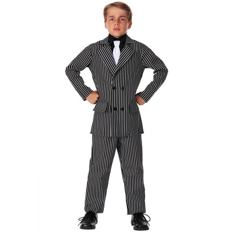 Women's Mafia Mob Gangsta Black/White Pinstriped Suit with Hat & Necktie  Halloween Costume, Assorted Sizes