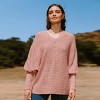 Women's Pink V-Neck Slouchy Sleeve Sweater - Cupshe - 4 of 4