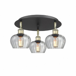 Fenton - 3 Light Flush Mount In Art Deco Style-8 Inches Tall and 18.25 Inches Wide - 1 of 1