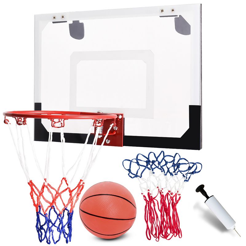 Over-The-Door Mini Basketball Hoop Includes Basketball & Hand Pump 2 Nets Indoor Sports, 2 of 11