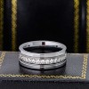 Jewelry Avalanche Mens Tungsten Carbide CZ Eternity Wedding Band, Comfort-fit, Pipe Cut - 3 of 4