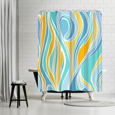Americanflat Beach Day by Modern Tropical 71" x 74" Shower Curtain