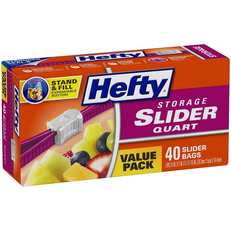 Hefty Quart Food Storage Slider Bag - 40ct, 3 of 11