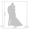 Nasitip 8FTx8FT Wedding Arch Backdrop Stand Square Metal Rectangular Arch Frame Balloon Arch Stand for Wedding Birthday Party - 2 of 4