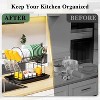 LunaLulinlk Dish Drying Rack - 2 Tier Dish Racks for Kitchen Counter, Multifunctional Dish Drainer for Kitchen Organization, Black - 2 of 4