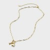 14K Gold Dipped Cubic Zirconia Puffy Heart Charm Initial Necklace - A New Day™ Gold - 2 of 4