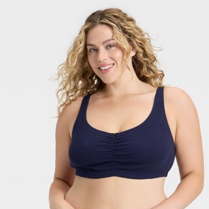 Women's Pointelle Ruched Front Scoop Bralette - Wild Fable™ - 1 of 3