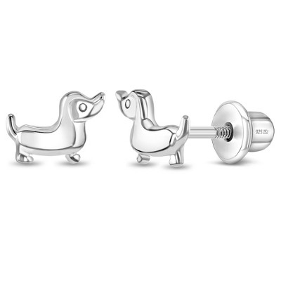 Dachshund Hoop Earrings - 925 Sterling Silver Gold Plated Cute Dog Jewelry For Women