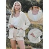 INSPIRE CHIC Women's Linen Notched Collar Long Sleeve Lightweight Business Casual Blazers - 2 of 4