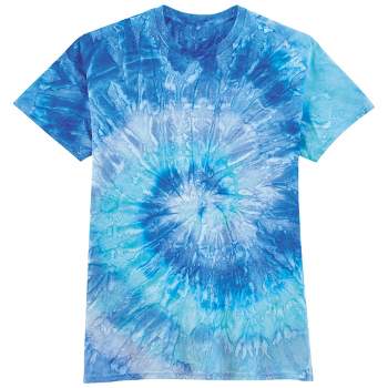 Collections Etc Tie Dye Rainbow Spiral Swirl Short Sleeve T-Shirt