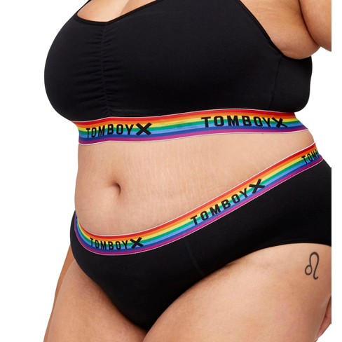 Tomboyx Hipster Underwear, Cotton Stretch Comfortable, Size Inclusive,  (3xs-6x) Black Rainbow Unhip-blkrb-1-6x : Target