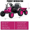 Ride On Car for Kids, Ride On Tractor with Trailer, 12V Battery Powered Electric Tractor with Remote Control, pink - 2 of 4