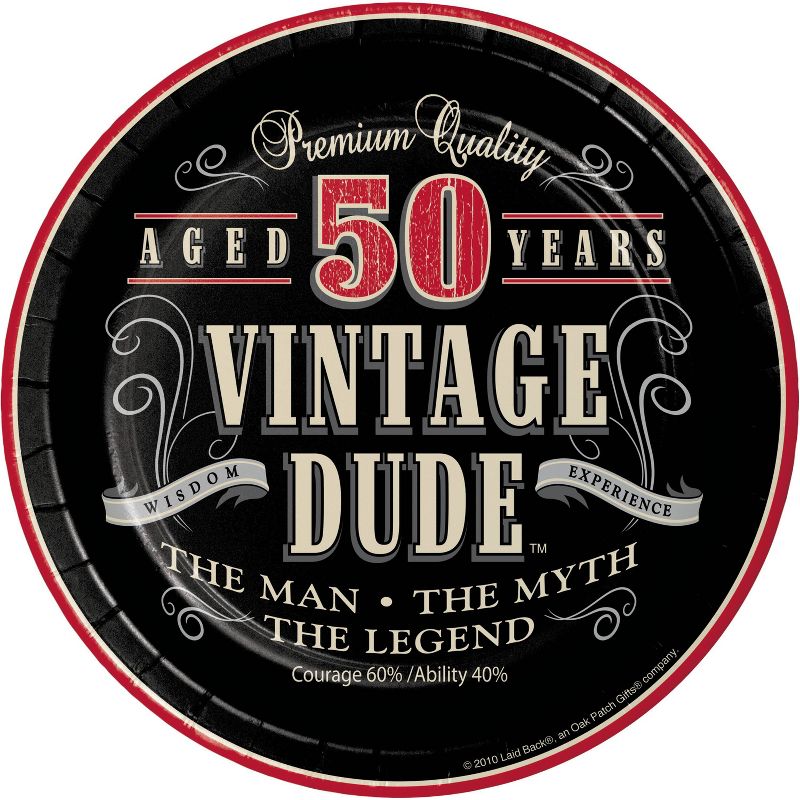 Vintage Dude 50th Birthday Party Supplies Kit, 3 of 8