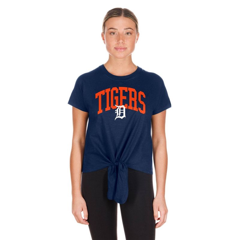 MLB Detroit Tigers Women&#39;s Front Knot T-Shirt, 5 of 7
