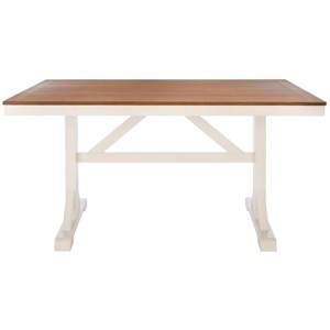 Akash Rectangle Dining Table - White/Natural - Safavieh - 1 of 4