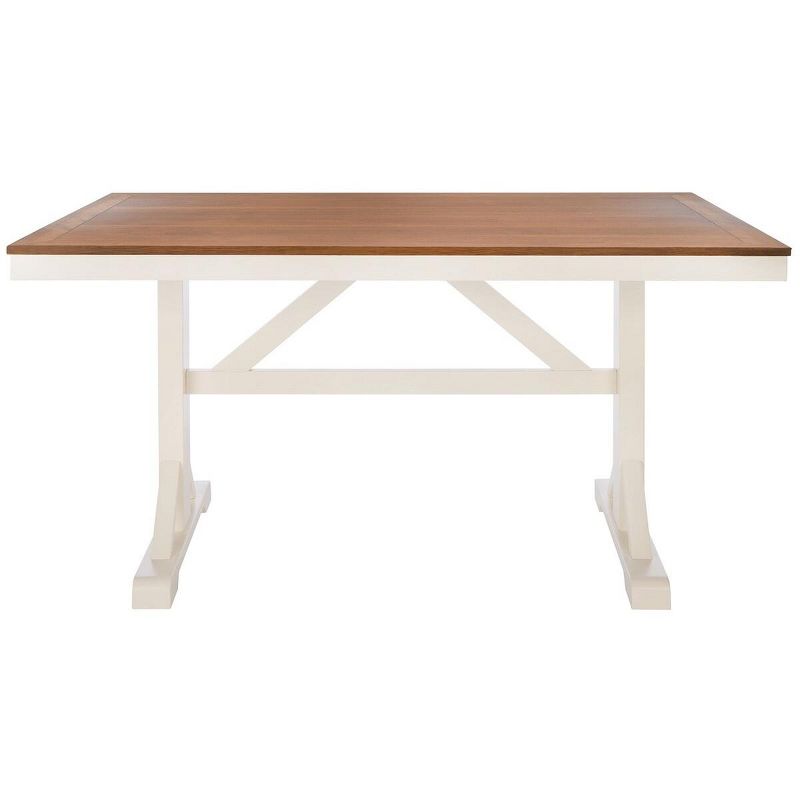 Akash Rectangle Dining Table - White/Natural - Safavieh, 1 of 8